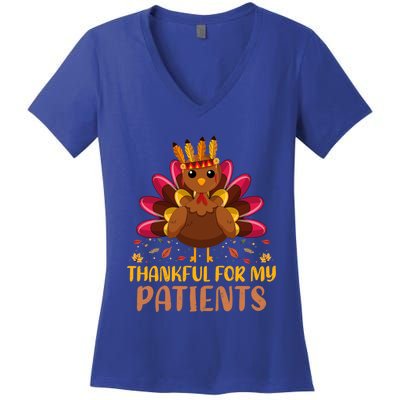 Doctor Thankful For My Patients Nurse Thanksgiving Meaningful Gift Women's V-Neck T-Shirt