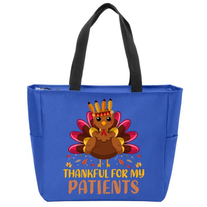 Doctor Thankful For My Patients Nurse Thanksgiving Meaningful Gift Zip Tote Bag