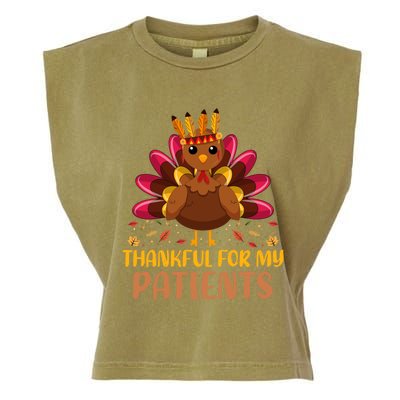 Doctor Thankful For My Patients Nurse Thanksgiving Meaningful Gift Garment-Dyed Women's Muscle Tee