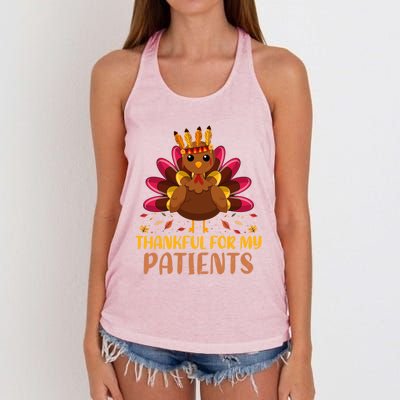 Doctor Thankful For My Patients Nurse Thanksgiving Meaningful Gift Women's Knotted Racerback Tank