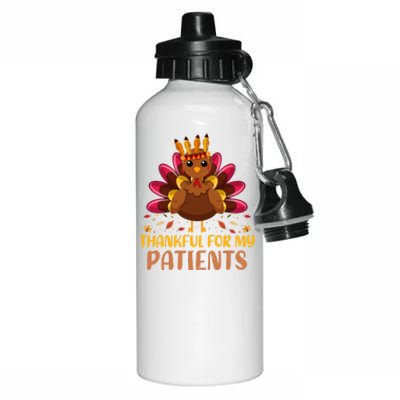 Doctor Thankful For My Patients Nurse Thanksgiving Meaningful Gift Aluminum Water Bottle