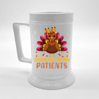 Doctor Thankful For My Patients Nurse Thanksgiving Meaningful Gift Beer Stein