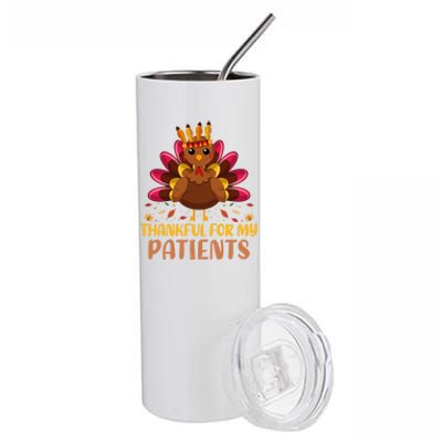 Doctor Thankful For My Patients Nurse Thanksgiving Meaningful Gift Stainless Steel Tumbler