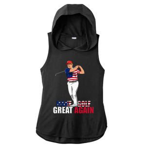 Donald Trump Funny Golf Gift Ladies PosiCharge Tri-Blend Wicking Draft Hoodie Tank