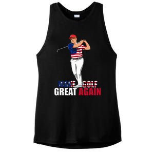 Donald Trump Funny Golf Gift Ladies PosiCharge Tri-Blend Wicking Tank