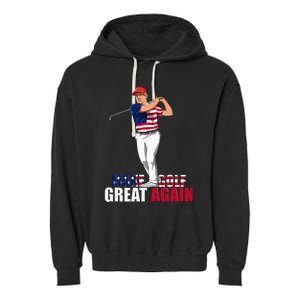 Donald Trump Funny Golf Gift Garment-Dyed Fleece Hoodie