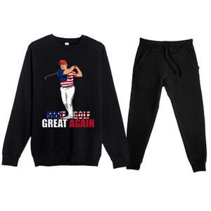 Donald Trump Funny Golf Gift Premium Crewneck Sweatsuit Set