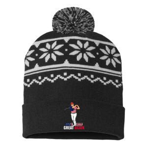 Donald Trump Funny Golf Gift USA-Made Snowflake Beanie