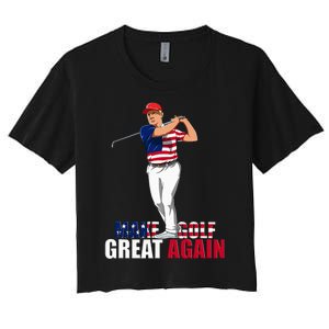 Donald Trump Funny Golf Gift Women's Crop Top Tee