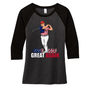 Donald Trump Funny Golf Gift Women's Tri-Blend 3/4-Sleeve Raglan Shirt