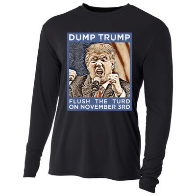 Dump Trump Flush The Turd Antitrump Antimaga Cooling Performance Long Sleeve Crew