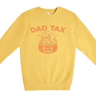 Dad Tax Funny Pumpkin Candy Halloween Father Gift Premium Crewneck Sweatshirt