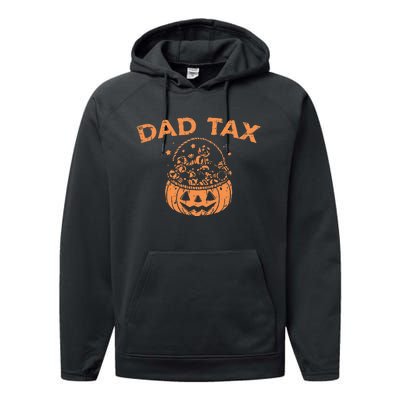 Dad Tax Funny Pumpkin Candy Halloween Father Gift Performance Fleece Hoodie