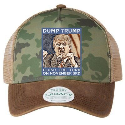 Dump Trump Flush The Turd Antitrump Antimaga Legacy Tie Dye Trucker Hat