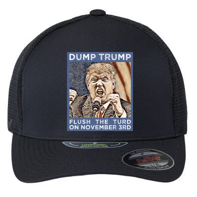 Dump Trump Flush The Turd Antitrump Antimaga Flexfit Unipanel Trucker Cap