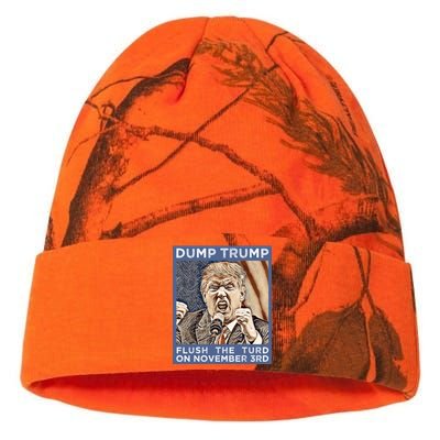 Dump Trump Flush The Turd Antitrump Antimaga Kati Licensed 12" Camo Beanie