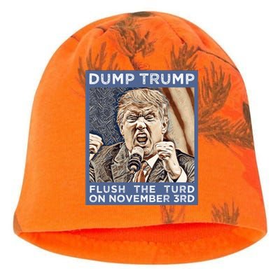 Dump Trump Flush The Turd Antitrump Antimaga Kati - Camo Knit Beanie