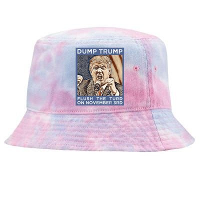 Dump Trump Flush The Turd Antitrump Antimaga Tie-Dyed Bucket Hat