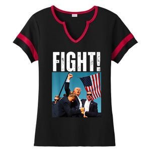 Donald Trump Fight Fist 2024 Ladies Halftime Notch Neck Tee