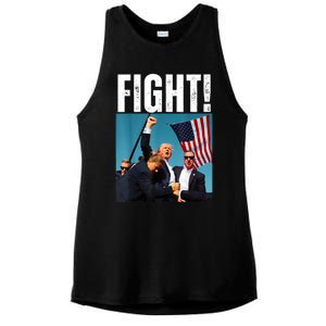 Donald Trump Fight Fist 2024 Ladies PosiCharge Tri-Blend Wicking Tank