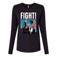 Donald Trump Fight Fist 2024 Womens Cotton Relaxed Long Sleeve T-Shirt