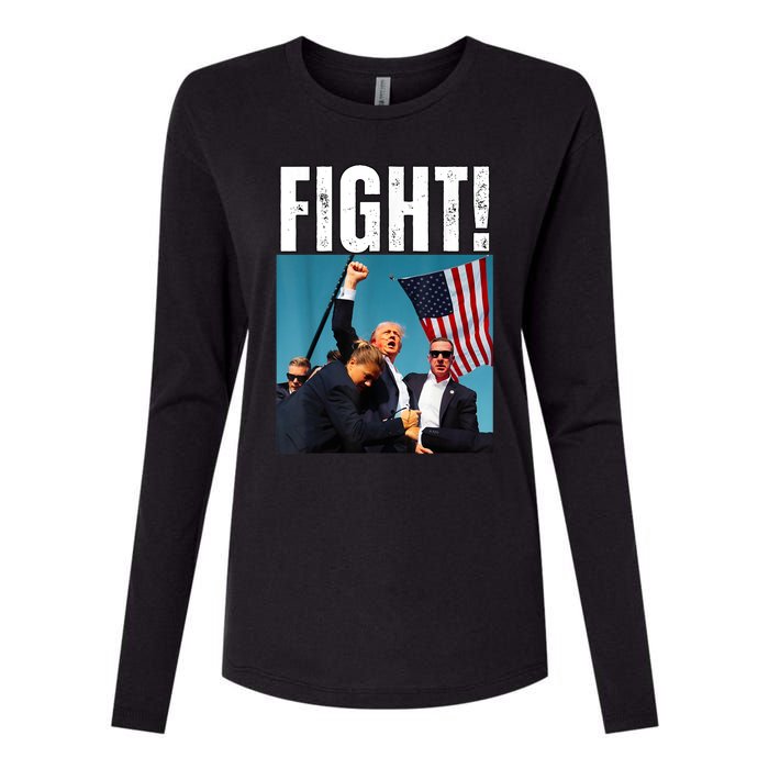 Donald Trump Fight Fist 2024 Womens Cotton Relaxed Long Sleeve T-Shirt