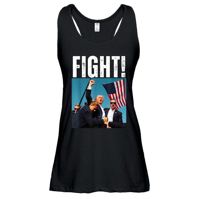 Donald Trump Fight Fist 2024 Ladies Essential Flowy Tank