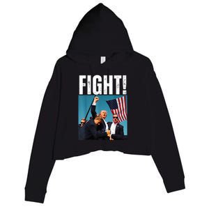 Donald Trump Fight Fist 2024 Crop Fleece Hoodie