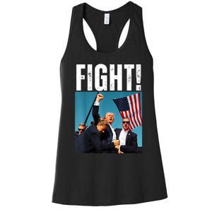 Donald Trump Fight Fist 2024 Women's Racerback Tank