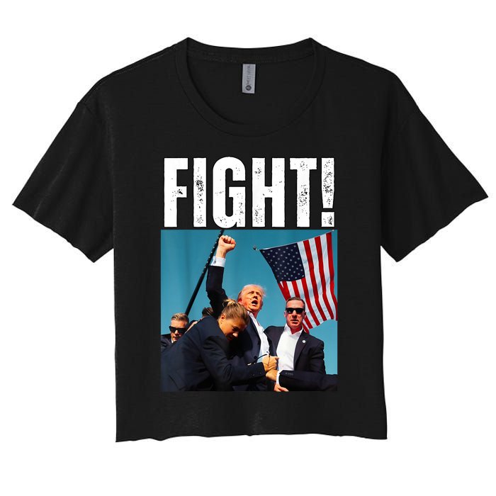 Donald Trump Fight Fist 2024 Women's Crop Top Tee