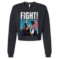 Donald Trump Fight Fist 2024 Cropped Pullover Crew