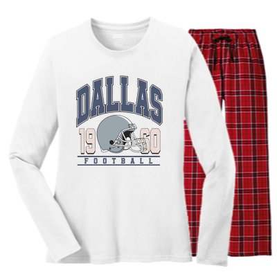 Dallas Texas Football Women's Long Sleeve Flannel Pajama Set 