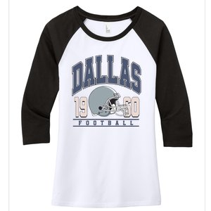 Dallas Texas Football Women's Tri-Blend 3/4-Sleeve Raglan Shirt