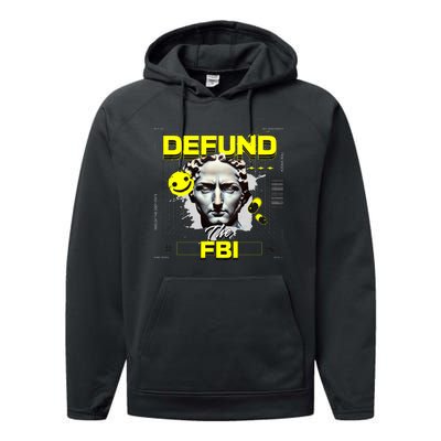 Defund The FBI Conservative MAGA Republican Performance Fleece Hoodie