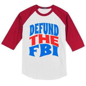 Defund The FBI Conservative MAGA Republican Kids Colorblock Raglan Jersey