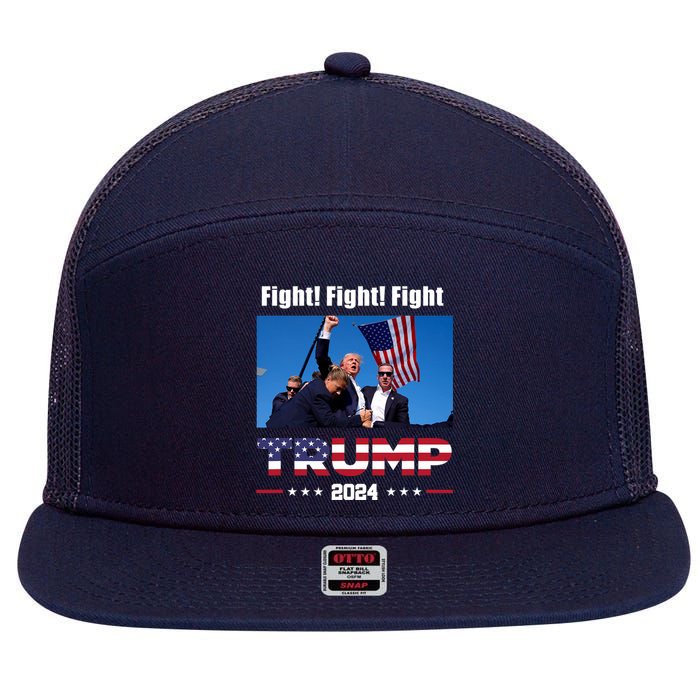 Donald Trump Fight Fighting Fighters Supporters Americans 7 Panel Mesh Trucker Snapback Hat