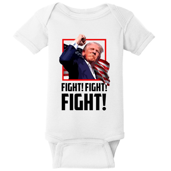 Donald Trump Fight Fighting Fighters Supporters Americans Baby Bodysuit