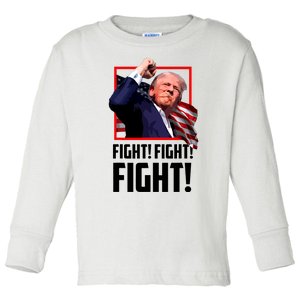 Donald Trump Fight Fighting Fighters Supporters Americans Toddler Long Sleeve Shirt