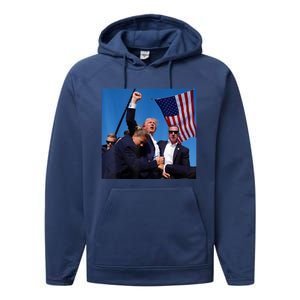 Donald Trump Fight Fist 2024 Performance Fleece Hoodie