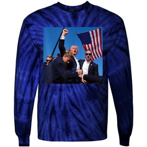 Donald Trump Fight Fist 2024 Tie-Dye Long Sleeve Shirt