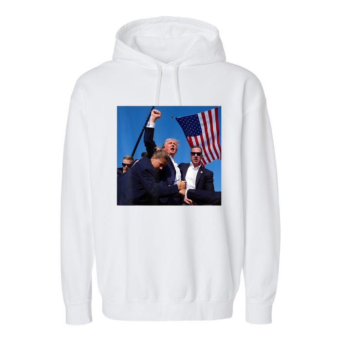 Donald Trump Fight Fist 2024 Garment-Dyed Fleece Hoodie