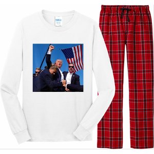 Donald Trump Fight Fist 2024 Long Sleeve Pajama Set