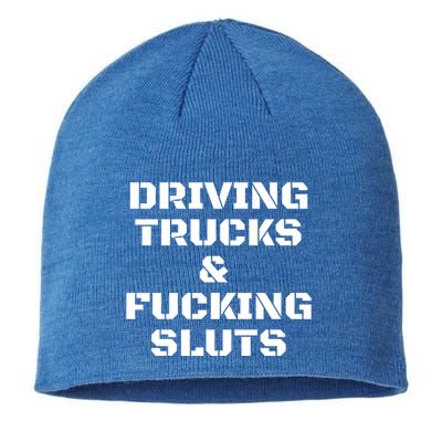 Driving Trucks & Fucking Sluts Funny Sustainable Beanie