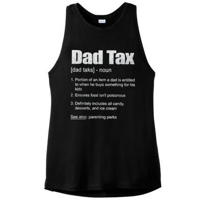 Dad Tax Funny Dad Tax Definition Father's Day Ladies PosiCharge Tri-Blend Wicking Tank