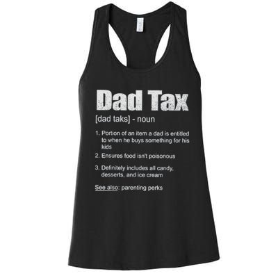 Dad Tax Funny Dad Tax Definition Father's Day Women's Racerback Tank