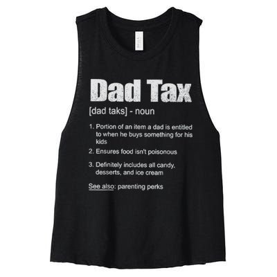 Dad Tax Funny Dad Tax Definition Father's Day Women's Racerback Cropped Tank