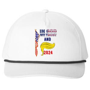 Donald Trump For President 2024 American Flag Snapback Five-Panel Rope Hat