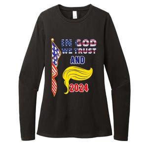 Donald Trump For President 2024 American Flag Womens CVC Long Sleeve Shirt