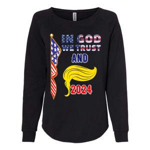 Donald Trump For President 2024 American Flag Womens California Wash Sweatshirt