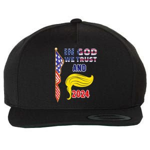 Donald Trump For President 2024 American Flag Wool Snapback Cap